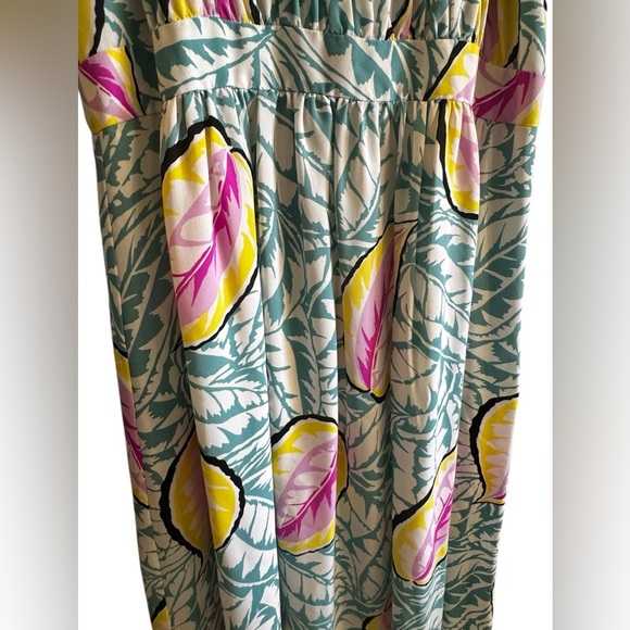 NWT Theory Sahara Caribbean Maxi Silk Dress Teal Multi $365 Size 6 - Picture 3 of 9